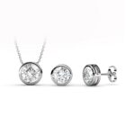 Kerek 18K aranyozott ékszerszett Swarovski® kristályokkal díszítve - Fehérarany színben - EkszerWebshop.hu