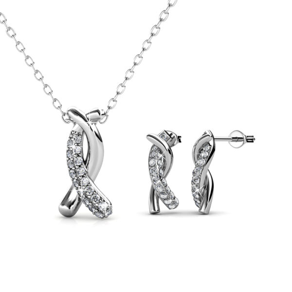 Végtelen 18K aranyozott ékszerszett Swarovski® kristályokkal díszítve - Fehérarany színben - EkszerWebshop.hu