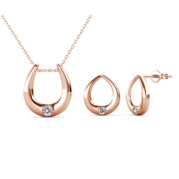 Patkó 18K aranyozott ékszerszett Swarovski® kristályokkal díszítve - Rózsaarany színben - EkszerWebshop.hu