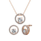 Kerek 18K aranyozott ékszerszett Swarovski® kristályokkal díszítve - Rózsaarany színben - EkszerWebshop.hu