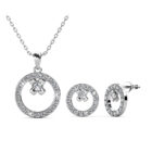 Virág 18K aranyozott ékszerszett Swarovski® kristályokkal díszítve - Fehérarany színben - EkszerWebshop.hu