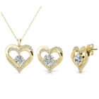 Szív 18K aranyozott ékszerszett Swarovski® kristályokkal díszítve - Sárgaarany színben - EkszerWebshop.hu