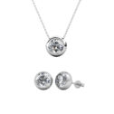 Minimalista 18K aranyozott ékszerszett Swarovski® kristályokkal díszítve - Fehér - EkszerWebshop.hu