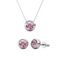 Minimalista 18K aranyozott ékszerszett Swarovski® kristályokkal díszítve - Rózsaszín - EkszerWebshop.hu