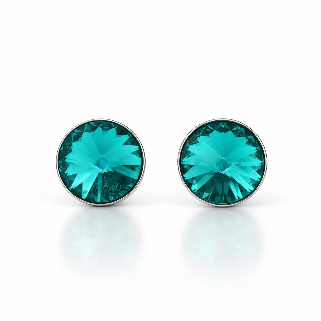12 mm Nap Swarovski kristályos fülbevaló - Türkiz kék, bedugós, nagy - EkszerWebshop.hu 12 mm Nap Swarovski kristályos fülbevaló - Türkiz kék, bedugós, nagy - EkszerWebshop.hu