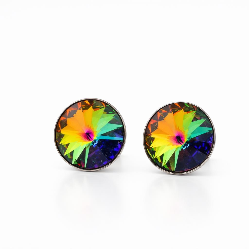12 mm Nap Swarovski kristályos fülbevaló - Zöld, bedugós, nagy - EkszerWebshop.hu 12 mm Nap Swarovski kristályos fülbevaló - Zöld, bedugós, nagy - EkszerWebshop.hu