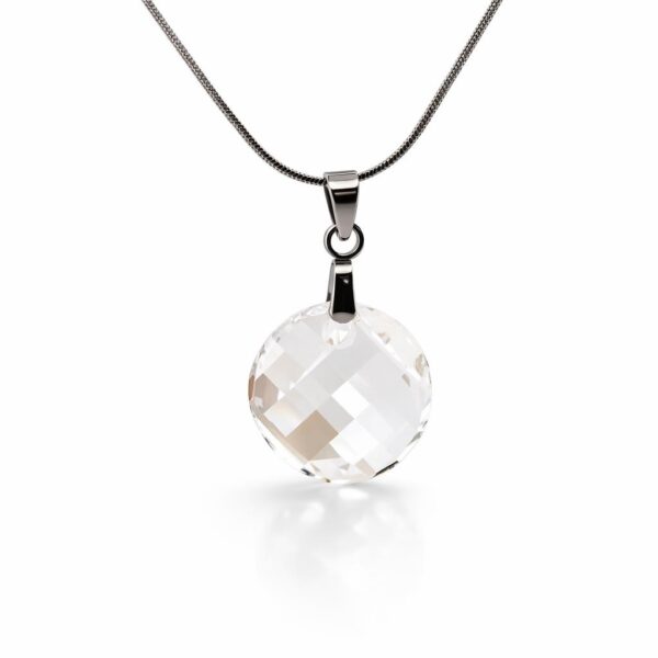 14 mm Hold Swarovski kristályos nyaklánc - Fehér köves - EkszerWebshop.hu