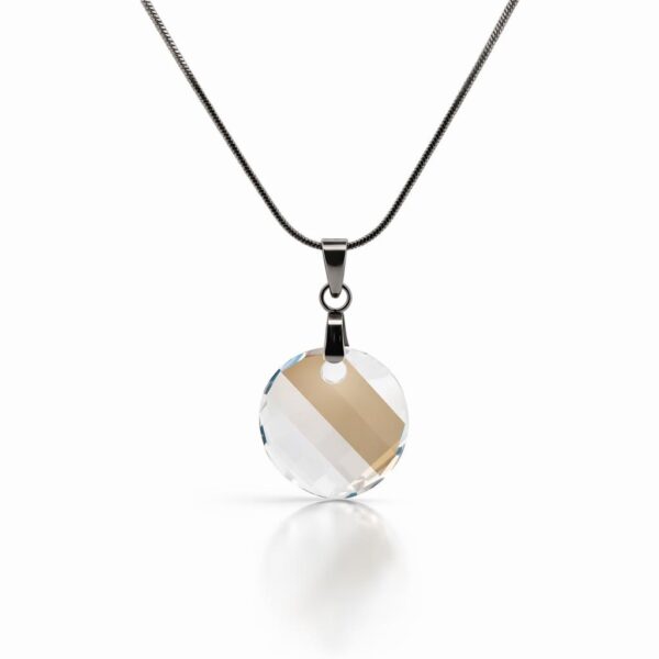 14 mm Hold Swarovski kristályos nyaklánc - Fehér köves - EkszerWebshop.hu