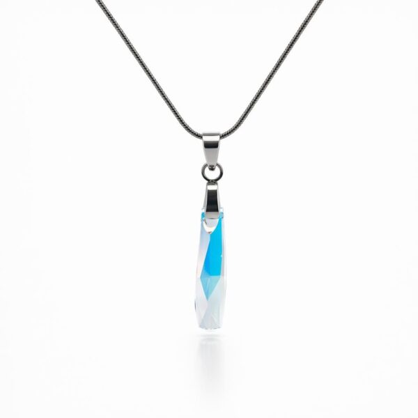 16 mm Hasáb Swarovski kristályos nyaklánc - Crystal AB köves - EkszerWebshop.hu