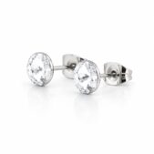 6 mm Nap Swarovski kristályos fülbevaló - Fehér köves, apró pici - EkszerWebshop.hu