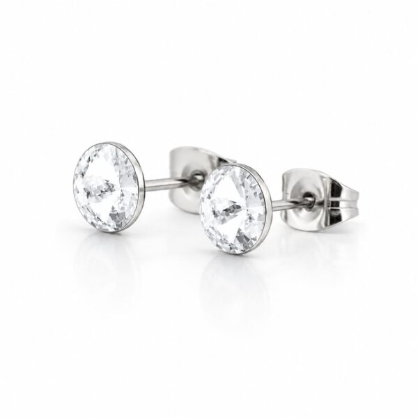 6 mm Nap Swarovski kristályos fülbevaló - Fehér köves, apró pici - EkszerWebshop.hu