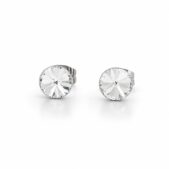 6 mm Nap Swarovski kristályos fülbevaló - Fehér köves, apró pici - EkszerWebshop.hu