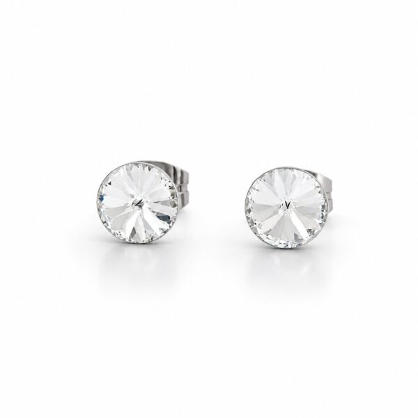 6 mm Nap Swarovski kristályos fülbevaló - Fehér köves, apró pici - EkszerWebshop.hu