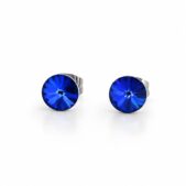 6 mm Nap Swarovski kristályos fülbevaló - Kék köves, apró pici - EkszerWebshop.hu