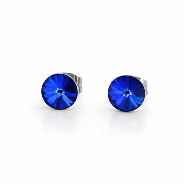 6 mm Nap Swarovski kristályos fülbevaló - Kék köves, apró pici - EkszerWebshop.hu