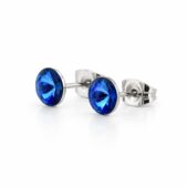 6 mm Nap Swarovski kristályos fülbevaló - Kék köves, apró pici - EkszerWebshop.hu