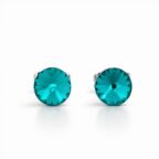 6 mm Nap Swarovski kristályos fülbevaló - Türkiz - EkszerWebshop.hu