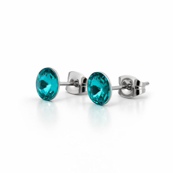 6 mm Nap Swarovski kristályos fülbevaló - Türkiz - EkszerWebshop.hu