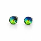6 mm Nap Swarovski kristályos fülbevaló - Zöld, apró pici - EkszerWebshop.hu
