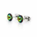 6 mm Nap Swarovski kristályos fülbevaló - Zöld, apró pici - EkszerWebshop.hu
