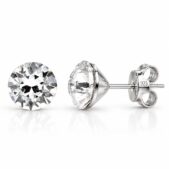 1088 - Ezüst fülbevaló - Swarovski kristályos - EkszerWebshop.hu - Fehér köves