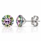 1088 - Ezüst fülbevaló - Swarovski kristályos - EkszerWebshop.hu - Vitrail light, Lila, xirius chaton