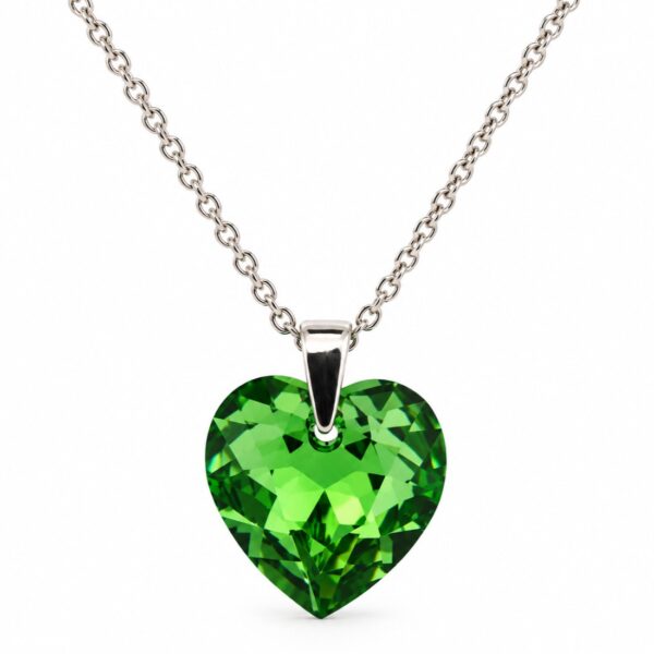Swarovski ékszerek | Ékszershop - Ekszerwebshop.hu Ezüst nyaklánc - Szív swarovski kristály medállal (1.4 cm) - Zöld, peridot