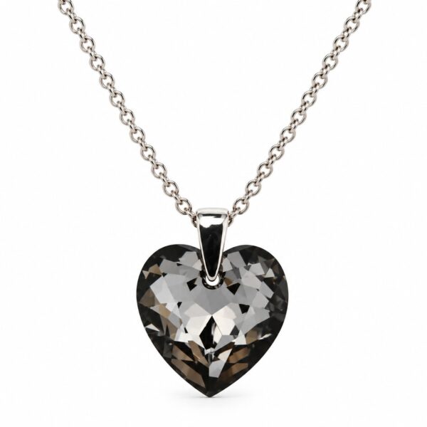 Swarovski ékszerek | Ékszershop - Ekszerwebshop.hu Ezüst nyaklánc - Szív swarovski kristály medállal (1.4 cm) - Szürke, silver night