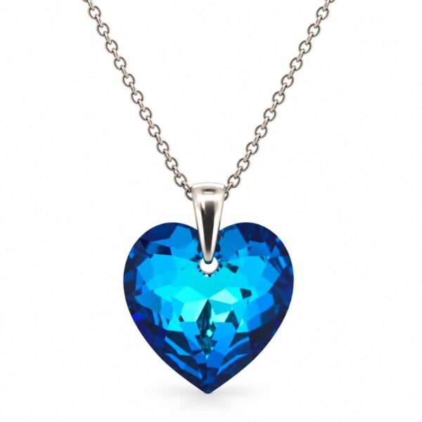 Swarovski ékszerek | Ékszershop - Ekszerwebshop.hu Ezüst nyaklánc - Szív swarovski kristály medállal (1.4 cm) - Kék, bermuda blue