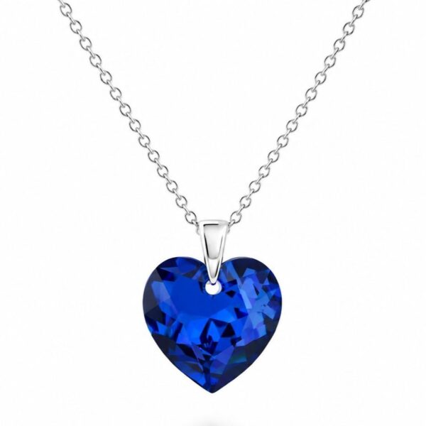 Swarovski ékszerek | Ékszershop - Ekszerwebshop.hu 14 mm Szív Swarovski kristályos ezüst nyaklánc - Kék, sapphire - EkszerWebshop.hu