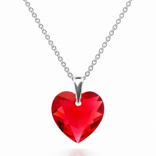 Swarovski ékszerek | Ékszershop - Ekszerwebshop.hu Ezüst nyaklánc - Szív swarovski kristály medállal (1.4 cm) - Piros, light siam