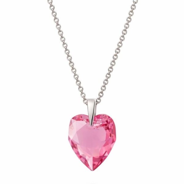 Swarovski ékszerek | Ékszershop - Ekszerwebshop.hu Ezüst nyaklánc - Szív swarovski kristály medállal (1.4 cm) - Rózsaszín