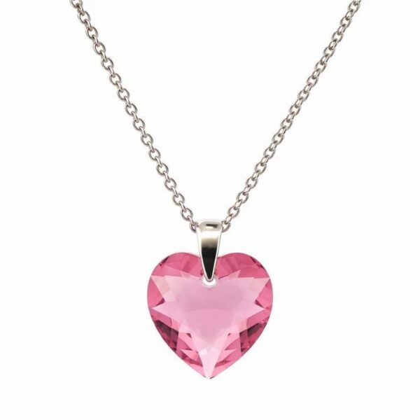 Swarovski ékszerek | Ékszershop - Ekszerwebshop.hu Ezüst nyaklánc - Szív swarovski kristály medállal (1.4 cm) - Rózsaszín