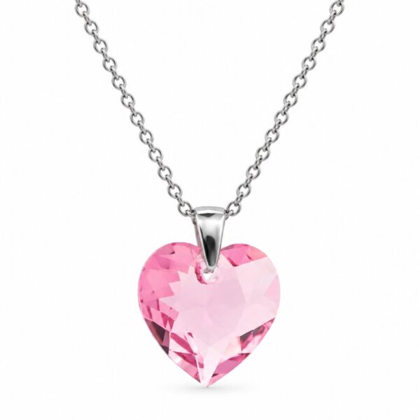 Swarovski ékszerek | Ékszershop - Ekszerwebshop.hu Ezüst nyaklánc - Szív swarovski kristály medállal (1.4 cm) - Világos rózsaszín, light rose