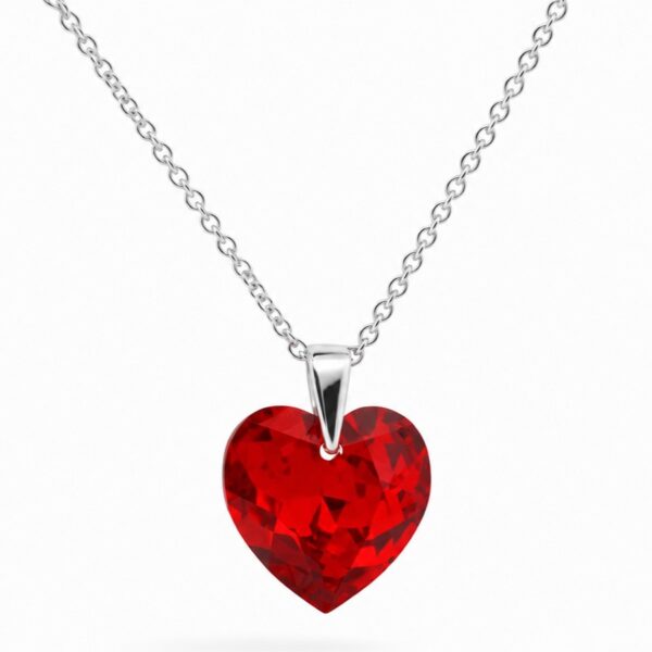 Swarovski ékszerek | Ékszershop - Ekszerwebshop.hu Ezüst nyaklánc - Szív swarovski kristály medállal (1.4 cm) - Vörös, scarlet