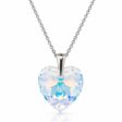18 mm Szív Swarovski kristályos ezüst nyaklánc - EkszerWebshop.hu - Crystal AB színjátszós