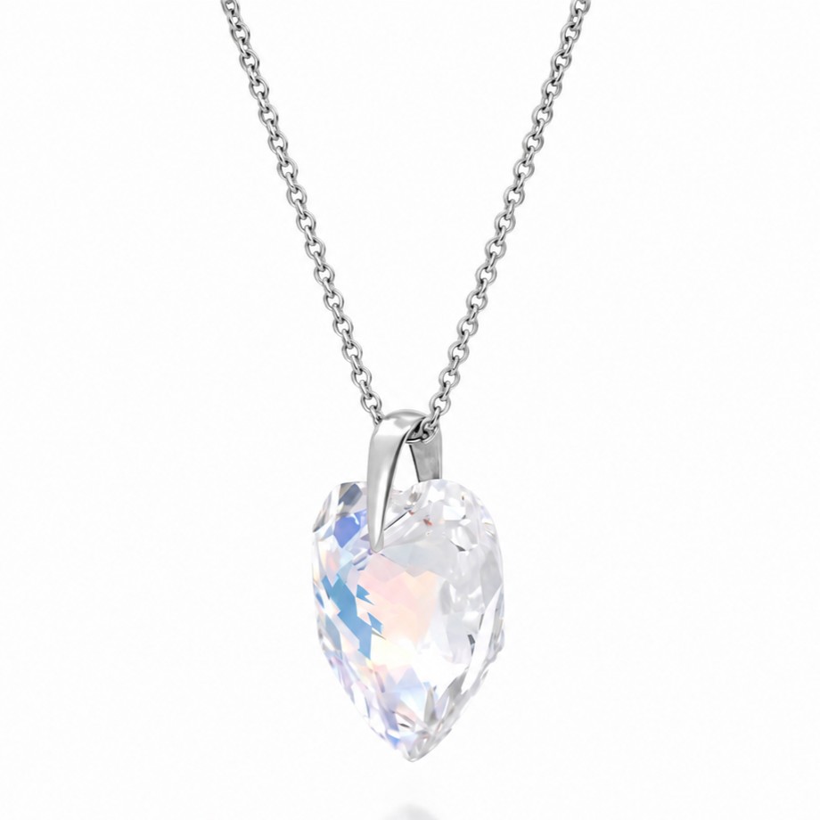 18 mm Szív Swarovski kristályos ezüst nyaklánc - EkszerWebshop.hu - Crystal AB színjátszós - Oldalról - 2 18 mm Szív Swarovski kristályos ezüst nyaklánc - EkszerWebshop.hu - Crystal AB színjátszós - Oldalról - 2