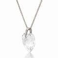 18 mm Szív Swarovski kristályos ezüst nyaklánc - EkszerWebshop.hu - Fehér, átlátszó köves - oldalról