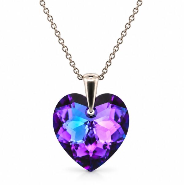 Swarovski ékszerek | Ékszershop - Ekszerwebshop.hu Ezüst nyaklánc - Szív swarovski kristály medállal (1.8 cm) - Lile, heliotrop