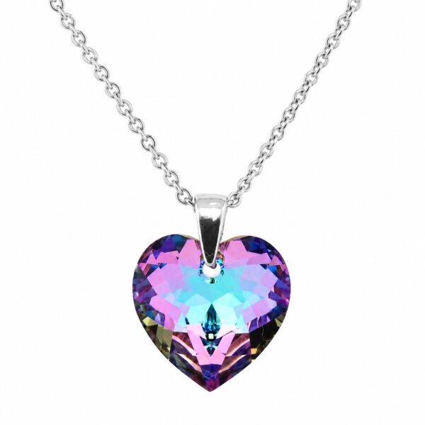 Swarovski ékszerek | Ékszershop - Ekszerwebshop.hu 18 mm Szív Swarovski kristályos ezüst nyaklánc - Lila, Vitrail Medium - EkszerWebshop.hu -fő