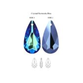 6100 - Bermuda Blue, Kék Körte Swarovski kristályos ezüst nyaklánc - EkszerWebshop.hu - crystal