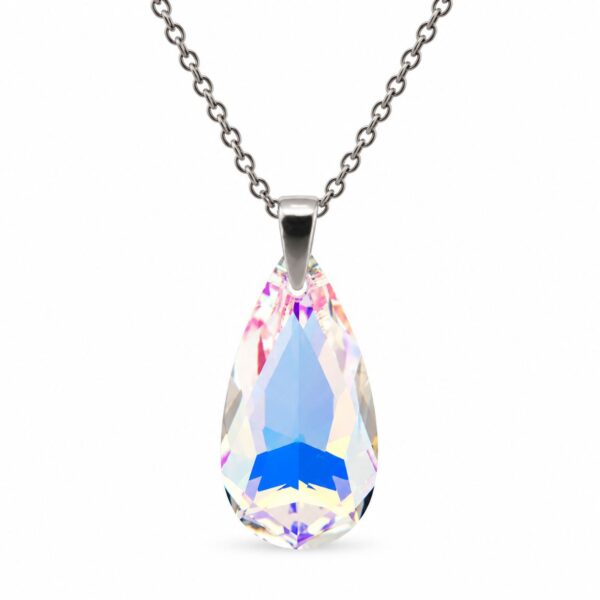 Crystal AB Körte Swarovski kristályos ezüst nyaklánc - EkszerWebshop.hu - fő