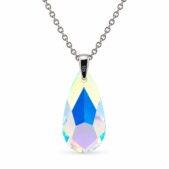 Crystal AB Körte Swarovski kristályos ezüst nyaklánc - EkszerWebshop.hu - hátulról