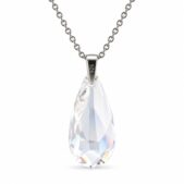 Crystal Körte Swarovski kristályos ezüst nyaklánc - EkszerWebshop.hu - oldalról