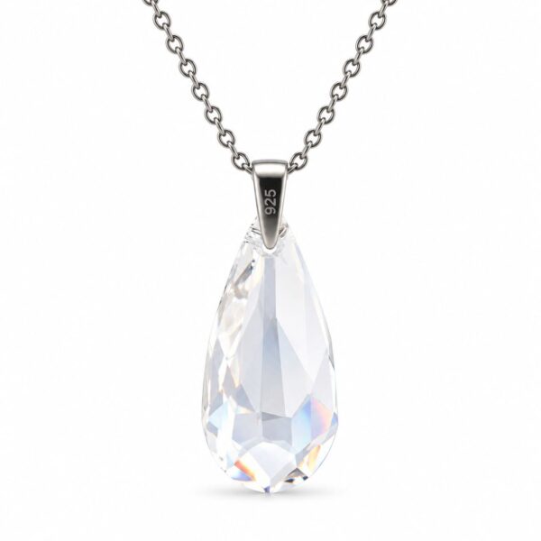 Crystal Körte Swarovski kristályos ezüst nyaklánc - EkszerWebshop.hu - oldalról