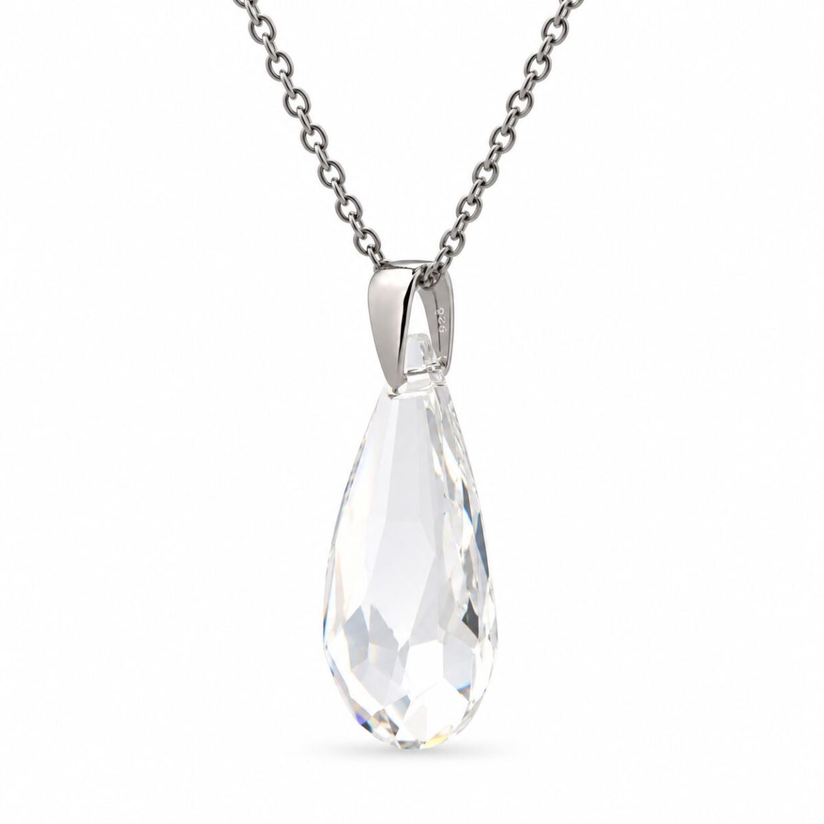 6100 - Crystal Körte Swarovski kristályos ezüst nyaklánc - EkszerWebshop.hu - oldalról Crystal Körte Swarovski kristályos ezüst nyaklánc - EkszerWebshop.hu - oldalról