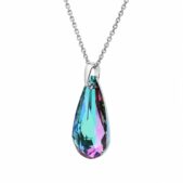 6100 - Vitrail Light, lila Körte Swarovski kristályos ezüst nyaklánc - EkszerWebshop.hu - oldalt