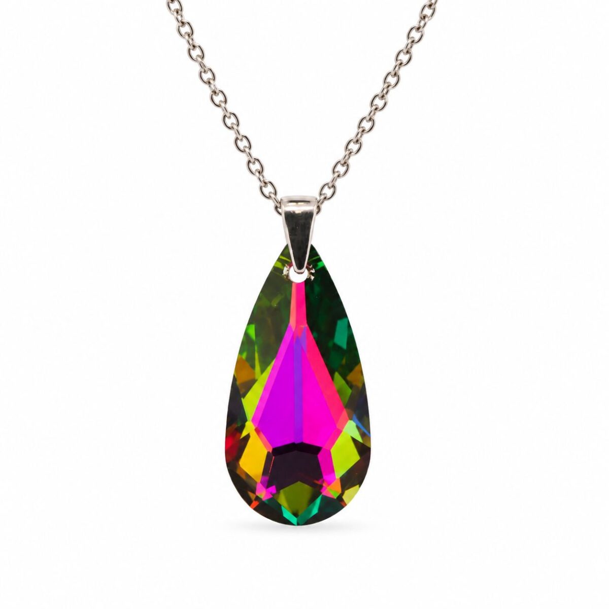Zöld Vitrail Medium Swarovski kristályos ezüst nyaklánc - EkszerWebshop.hu - fő