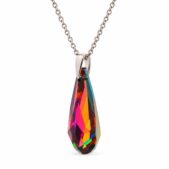 6100 - Zöld Vitrail Medium Swarovski kristályos ezüst nyaklánc - EkszerWebshop.hu - oldalról