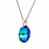 6430 - Ezüst nyaklánc swarovski kristállyal - EkszerWebshop.hu - Kék - oldal